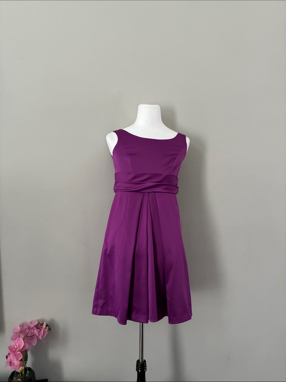 Max & Cleo Deep Purple Sleeveless Fit-and-Flare Dress